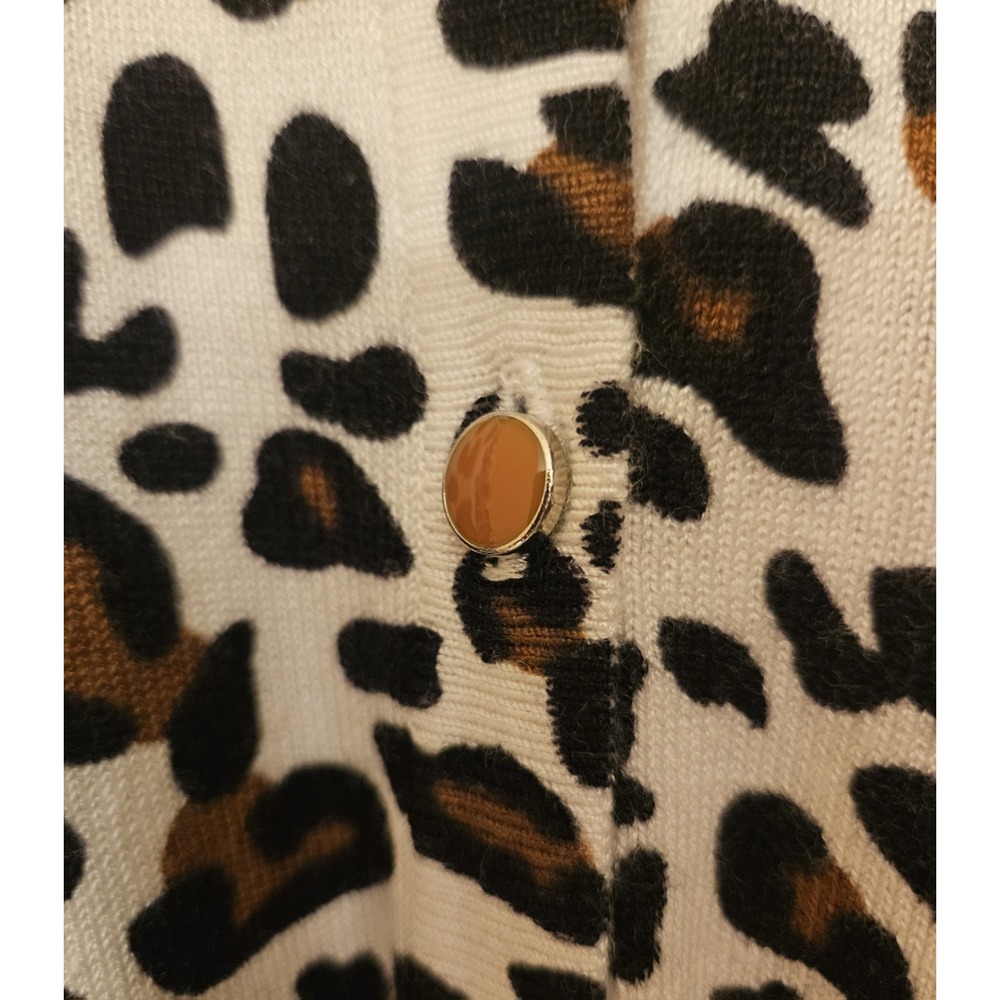 Ava Paige Cheetah Print Cardigan Women's Sweater Large Mob Wife Animal Print - Picture 6 of 8